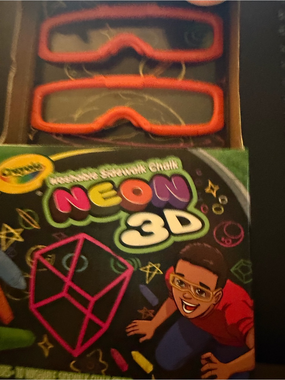 Crayola Neon 3D Chalk Set with Neon Orange Goggles